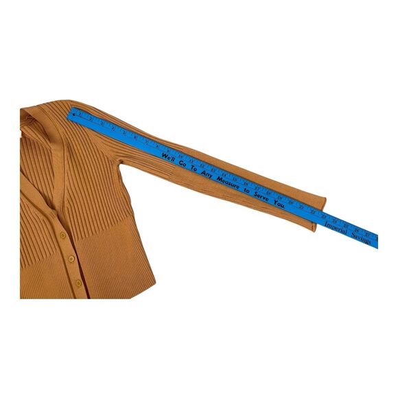 JONATHAN SIMKHAI Estela Cardigan Size S Ribbed Tan Camel Sweater - Picture 5 of 7